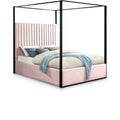  Color_Black/ Pink Size_Queen -- Jax Pink Velvet Upholstered Queen Bed IMAGE 1