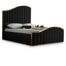  Color_Black/ Gold  Size_King  -- Meridian Jolie Upholstered Panel Bed IMAGE 1