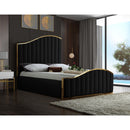  Color_Black/ Gold  Size_King  -- Meridian Jolie Upholstered Panel Bed IMAGE 2
