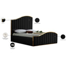  Color_Black/ Gold  Size_King  -- Meridian Jolie Upholstered Panel Bed IMAGE 5