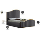  Color_Gold/ Grey  Size_King  -- Jolie Grey Velvet Upholstered King Bed IMAGE 5