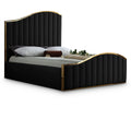  Color_Black/ Gold Size_Queen -- Meridian Jolie Upholstered Panel Bed IMAGE 1