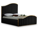  Color_Black/ Gold  Size_Queen  -- Jolie Black Velvet Upholstered Queen Bed IMAGE 1