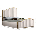 Meridian Jolie Cream Velvet Queen Bed (3 Boxes) IMAGE 4