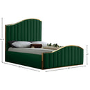  Color_Gold/ Green  Size_Queen  -- Jolie Green Velvet Upholstered Queen Bed IMAGE 4