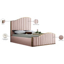  Color_Gold/ Pink  Size_Queen  -- Jolie Pink Velvet Upholstered Queen Bed IMAGE 5