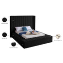 Meridian Kiki Black Velvet Full Bed (3 Boxes) IMAGE 10