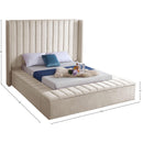  Color_Cream  Size_Full  -- Kiki Cream Velvet Upholstered Full Bed IMAGE 9