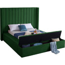  Color_Green  Size_Full  -- Kiki Green Velvet Upholstered Full Bed IMAGE 2
