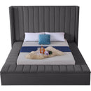  Color_Grey  Size_Full  -- Kiki Grey Velvet Upholstered Full Bed IMAGE 5