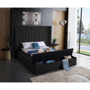  Color_Black  Size_King  -- Kiki Black Velvet Upholstered King Bed IMAGE 4