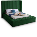  Color_Green  Size_King  -- Kiki Green Velvet Upholstered King Bed IMAGE 1