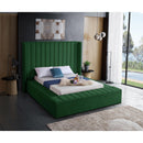  Color_Green  Size_King  -- Kiki Green Velvet Upholstered King Bed IMAGE 3