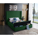  Color_Green  Size_King  -- Kiki Green Velvet Upholstered King Bed IMAGE 4