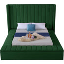  Color_Green  Size_King  -- Kiki Green Velvet Upholstered King Bed IMAGE 5