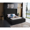  Color_Black  Size_Queen  -- Kiki Black Velvet Upholstered Queen Bed IMAGE 3