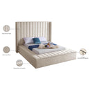  Color_Cream  Size_Queen  -- Kiki Cream Velvet Upholstered Queen Bed IMAGE 10