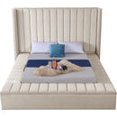  Color_Cream  Size_Queen  -- Kiki Cream Velvet Upholstered Queen Bed IMAGE 5