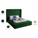  Color_Green  Size_Queen  -- Kiki Green Velvet Upholstered Queen Bed IMAGE 10