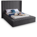  Color_Grey  Size_Queen  -- Kiki Grey Velvet Upholstered Queen Bed IMAGE 1