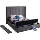  Color_Grey  Size_Queen  -- Kiki Grey Velvet Upholstered Queen Bed IMAGE 7