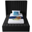  Color_Black  Size_Twin  -- Kiki Black Velvet Upholstered Twin Bed IMAGE 5