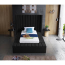  Color_Black  Size_Twin  -- Kiki Black Velvet Upholstered Twin Bed IMAGE 6