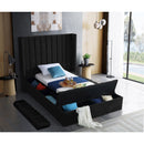  Color_Black  Size_Twin  -- Kiki Black Velvet Upholstered Twin Bed IMAGE 8