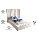  Color_Cream  Size_Twin  -- Kiki Cream Velvet Upholstered Twin Bed IMAGE 10