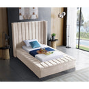  Color_Cream  Size_Twin  -- Kiki Cream Velvet Upholstered Twin Bed IMAGE 2