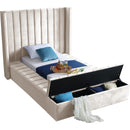  Color_Cream  Size_Twin  -- Kiki Cream Velvet Upholstered Twin Bed IMAGE 3