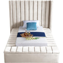  Color_Cream  Size_Twin  -- Kiki Cream Velvet Upholstered Twin Bed IMAGE 5