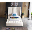  Color_Cream  Size_Twin  -- Kiki Cream Velvet Upholstered Twin Bed IMAGE 6