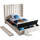  Color_Cream  Size_Twin  -- Kiki Cream Velvet Upholstered Twin Bed IMAGE 7