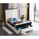  Color_Cream  Size_Twin  -- Kiki Cream Velvet Upholstered Twin Bed IMAGE 8