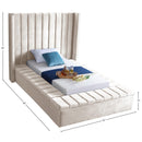  Color_Cream  Size_Twin  -- Kiki Cream Velvet Upholstered Twin Bed IMAGE 9