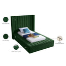 Color_Green  Size_Twin  -- Kiki Green Velvet Upholstered Twin Bed IMAGE 10