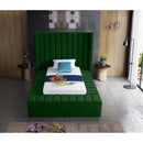  Color_Green  Size_Twin  -- Kiki Green Velvet Upholstered Twin Bed IMAGE 6