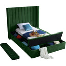  Color_Green  Size_Twin  -- Kiki Green Velvet Upholstered Twin Bed IMAGE 7