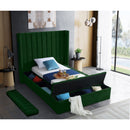  Color_Green  Size_Twin  -- Kiki Green Velvet Upholstered Twin Bed IMAGE 8