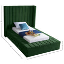  Color_Green  Size_Twin  -- Kiki Green Velvet Upholstered Twin Bed IMAGE 9
