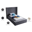  Color_Grey  Size_Twin  -- Kiki Grey Velvet Upholstered Twin Bed IMAGE 10
