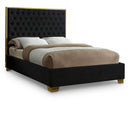  Color_Black/ Gold  Size_Full  -- Meridian Lana Upholstered Panel Bed IMAGE 1