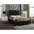  Color_Black/ Gold  Size_Full  -- Meridian Lana Upholstered Panel Bed IMAGE 2
