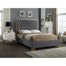 Color_Gold/ Grey  Size_Full  -- Lana Grey Velvet Upholstered Full Bed IMAGE 2