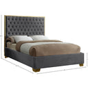  Color_Gold/ Grey  Size_Full  -- Lana Grey Velvet Upholstered Full Bed IMAGE 3