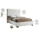 Meridian Lana White Velvet Full Bed IMAGE 4