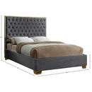  Color_Gold/ Grey  Size_King  -- Lana Grey Velvet Upholstered King Bed IMAGE 3