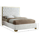  Color_Gold/ White  Size_King  -- Lana White Velvet Upholstered King Bed IMAGE 3