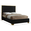  Color_Black/ Gold  Size_Queen  -- Lana Black Velvet Upholstered Queen Bed IMAGE 3